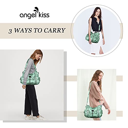 Image of Angel Kiss Large Purses and Handbags for Women Washed Faux Leather Crossbody Hobo Satchel Shoulder Handbag Tote Purse