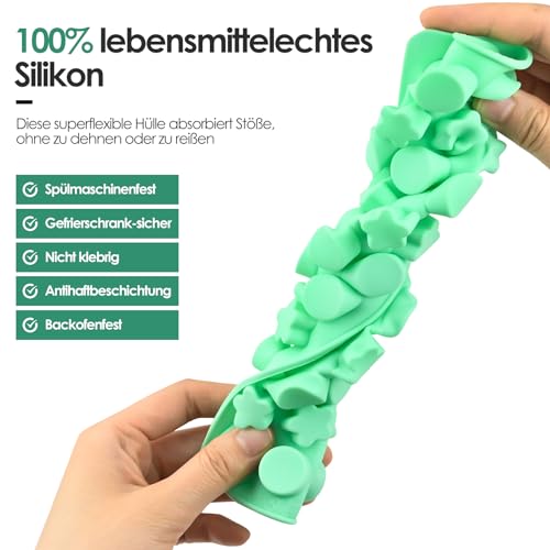 Silikonformen Backen 4 Stück Backmatte Hundekekse Bpa-frei Schokoladenform Silikon DIY Backen Set mit Tropfer und Bürste Hitzebeständig Antihaftend Silikonformen für DIY Schokolade, Süßigkeiten, Kekse