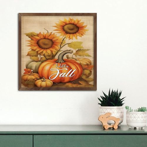 Décoration d'intérieur automnale avec le panneau bois rétro Hello Fall - 7