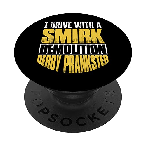 Demolition Derby Race Car Drivers Racing Crashing Driver PopSockets Swappable PopGrip, Black