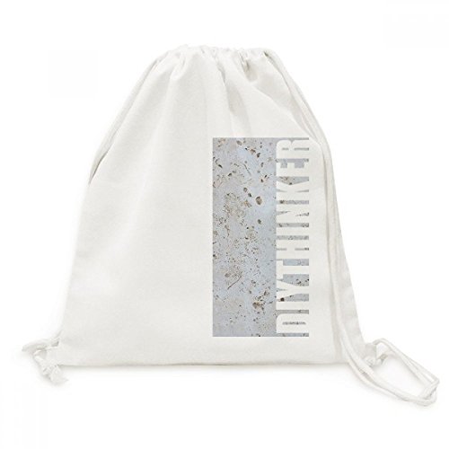 Sac à dos voyage Mur Blanc DIYthinker en toile à cordons robuste