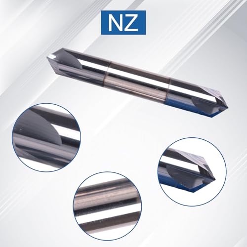 Image of NZ 4 Flute 3 /8 inch Carbide Double Chamfer Mill with AlTiN Coated | 90Chamfer Angle, Milling Cutter HRC45 for Machining Quenched steel, stainless steel, titanium alloy, alloy steel