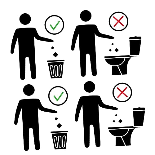 ABOOFAN 2 Sheets Toilet Seat Cover Stickers Self Adhesive Warning Signs for Bathroom Remind Users Not to of Tissue Toilet Easy to Apply Smooth Surfaces