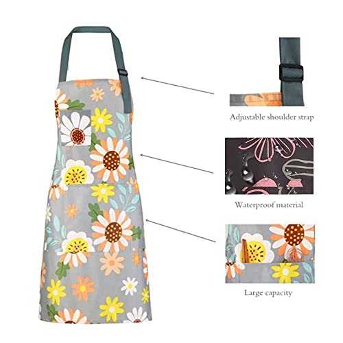 2 Pcs Kitchen Apron, Cooking Apron For Women, Adjustable Chef Apron, Bbq Aprons With 4 Pockets For Home Kitchen Baking Gardening #TOP2