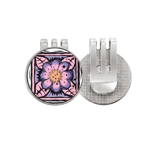 Clip magnétique de chapeau et marqueur de golf gravé fleur mexicaine idée cadeau