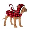 BWOGUE Santa Dog Costume Christmas Pet Clothes Santa Claus Riding Pet Cosplay Costumes Party Dressing up Dogs Cats Outfit for Small Medium Large Dogs Cats