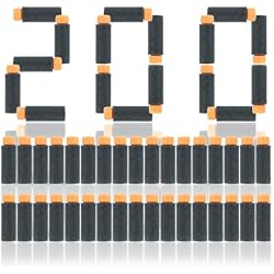 JGCWorker 200pcs 2nd Generation High-End of Half-Lenth Soft Dart, Soft Short Dart for Adventure Force Nexus Pro and Worker Swift (Black and Orange)