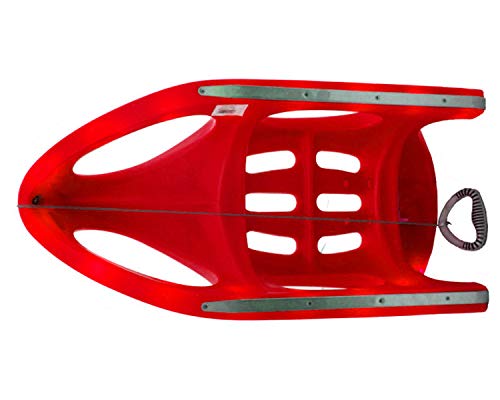 Poco Divo Snow Shuttle Fun Sled Winter Sports Steel Shims Snowboard Durable Toboggan, Red #TOP1