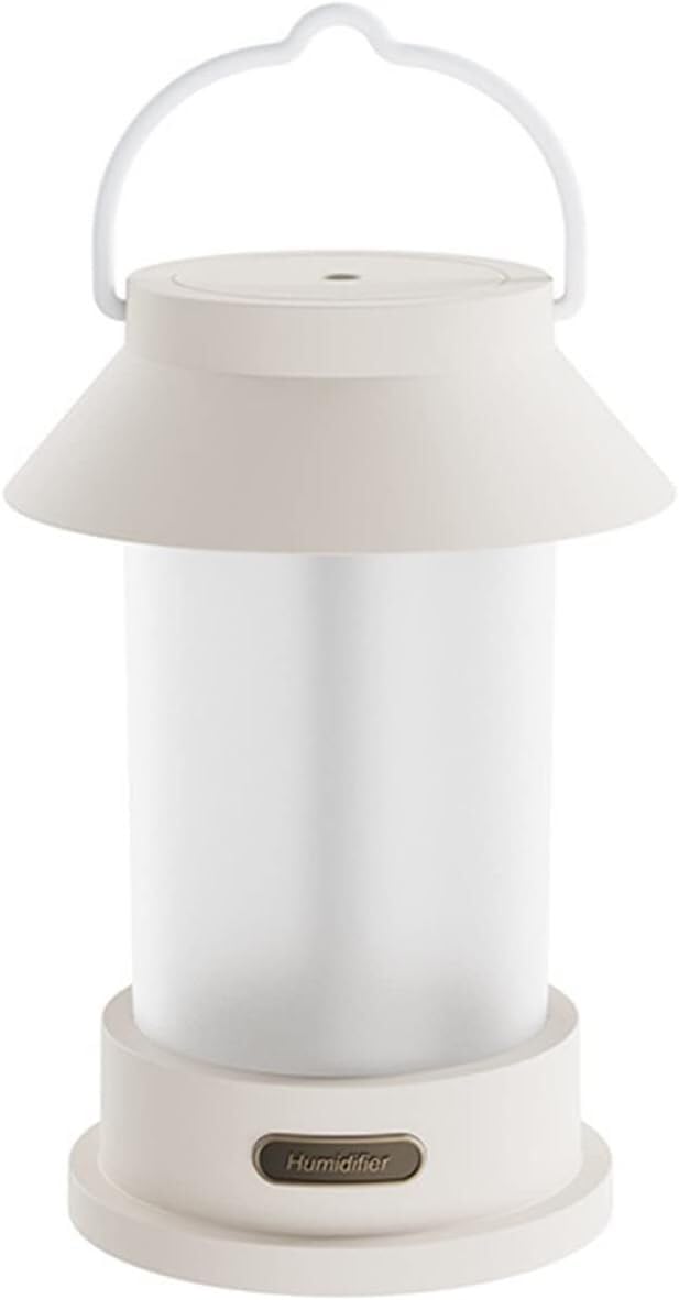 Domésticos Humidificadores 1200mAh Humidificador de Aire aromático portátil USB Recargable Retro Lámpara de Camping Inalámbrico Aromaterapia Difusor de Aceite Esencial(Bianco)