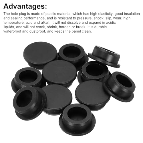 Image of MECCANIXITY 11pcs T-Shaped Silicone Plugs 29mm 1-1 /8 Inch Dia Snap in Plug Hole Seal Cover Round Rubber Stopper for Kitchen Rubber Bulkheads Waterproof Sealing Plugs Black