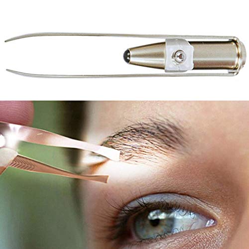 RVS LightWeight Led Light Eyebrow Tweezers/Stainless Steel Clamps
