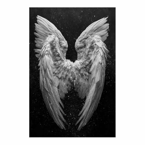 Toile murale ailes blanches HOQIU 70x100cm pour decoration salon