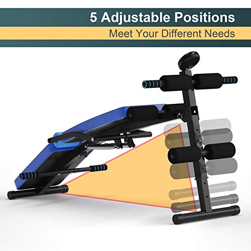 COSTWAY Sit Up Bench, Foldable Abdominal Training Workout Machine with ...