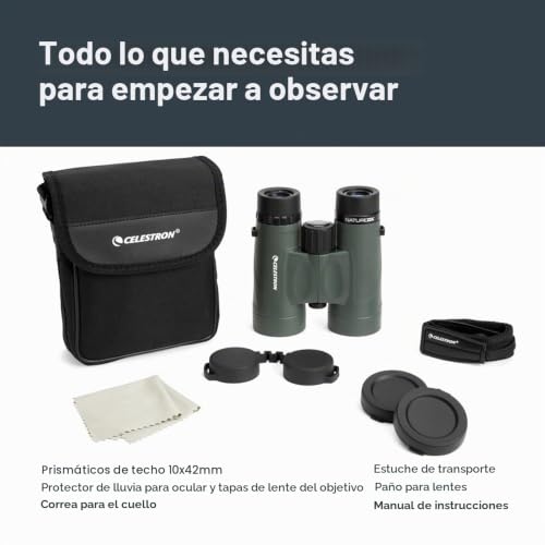 Miniatura 8 de Celestron 71333 Nature Dx De 10 X 42 Mmprismáticos Celestron 71333 Con Lente Multicapa, Cristal De Prisma Bak-4 Y Funda De Transporte, Verde