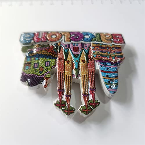 Imán decorativo de resina Barcelona 3D para refrigerador miniatura 5