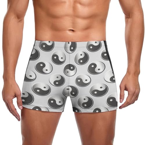Boxer de bain Tai-Chi noir et blanc anti-irritation pour nager sans aucune gêne