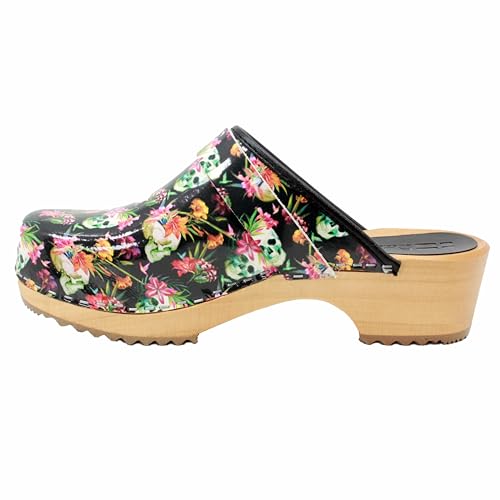 Image of Bjork Maja Wood Open Back Leather Clogs