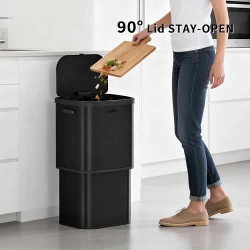 Bote de basura de cocina mVm 70 L acero inoxidable mate miniatura 3