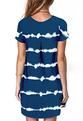 Image of Alaster Women's Casual Summer T Shirt Dress Loose Short Sleeve Tunic Dress with Pocket for Women
