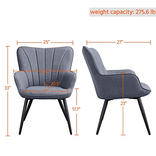 image for Yaheetech Accent Chair, Modern and Elegant Armchair, Linen Fabric Vani