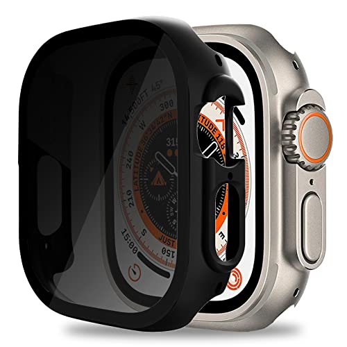 Miimall Case Compatible with Apple Watch Ultra 49mm Privacy Tempered Glass Screen Protector