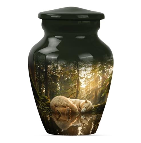 Image of Bear Urn - Memorial Keepsakes for Ashes - Urns for Human Ashes Adult Female - Urns for Ashes Adult Female Mother - Urn for Dad - Cremation Urns for Ashes (3 inch Pack of 1)