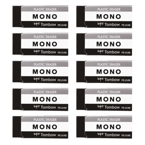 トンボ鉛筆 消しゴム MONO ブラック 10個 PE01 (43 x 17mm) JCC-073AZ