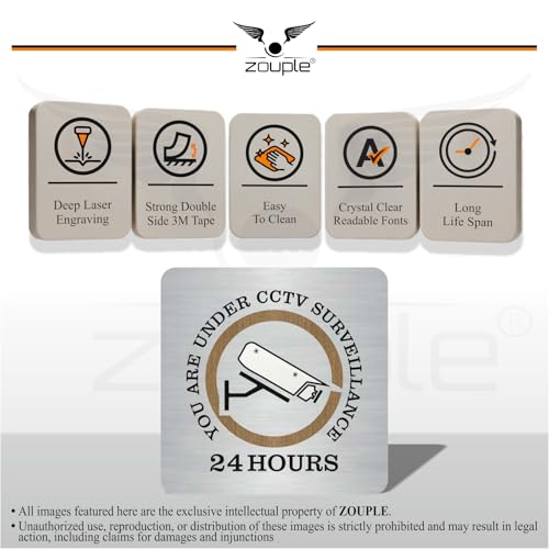 Image of CCTV Surveillance Sign, 6x6 Inch, Durable Steel, Dual Mount