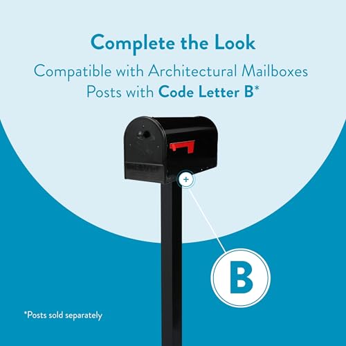 Support de poteau Outback Noir OM160BEC Architectural Mailboxes - 5