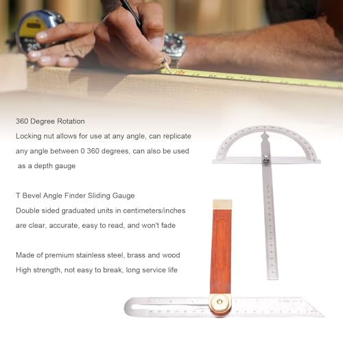 Kit transportador buscador de ángulos acero inoxidable miniatura 3