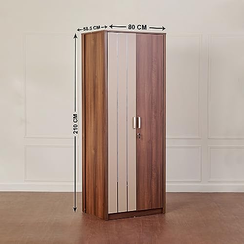 Image of Home Centre Leon 2-Door Wardrobe - Brown