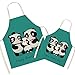 Tablier pour parents et enfants en coton et lin - Tablier pour maman et enfants Panda mignon, cuisine, cuisine, art, peinture, tabliers de jardinage, famille