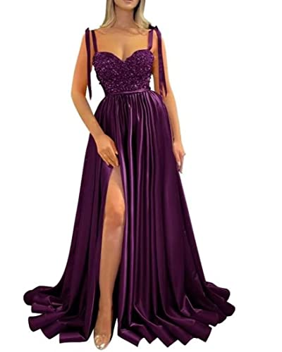 Robe de bal longue en satin pour mariages et soirées de gala