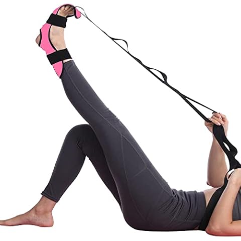 Nytlivet Yoga Stretching Strap, Yoga Ligament Stretch Strap, Stretch Band Gymnastics Strap with Loops, Yoga Belt for Leg Training, Fitness, Dance, Gymnastics (Pink) Cover