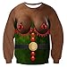RAISEVERN Femmes Moche Noël Jumper 3D Nouveauté Père Noël Imprimer Pull Réchauffer Pull pour Drôle Nouvel an Cadeau,Africa Santa 2,L