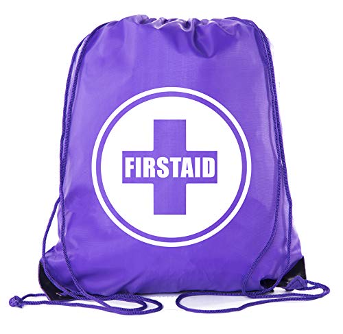 Image of Mato & Hash First Aid Backpack Drawstring Medical Bag for Emergencies or Epi Pen & Medicine - 6PK Purple CA2500FirstAid S1