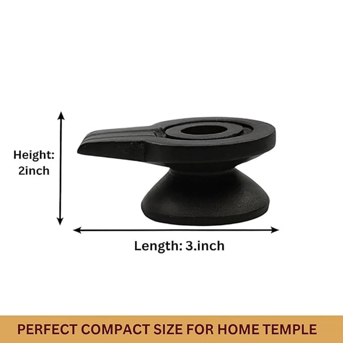 Image of Neelkanth Shivling Stone - Original Narmada Stone Black 4 Inch Jaladhari, Yoni Base, Lingam Holder, Panapitham Shivling Base Pitha Stand For Home Puja