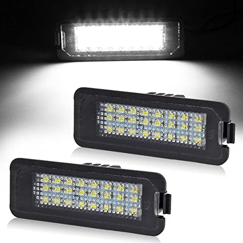 Partsam Led License Plate Light Compatible With Vw Golf 4 5 6 Eos Gti Mk4 Mk5 Ma294 License Plate Tag Lamps With 6000K Super Bright Canbus Error Free 24X 3528 Led Chips, White #TOP1