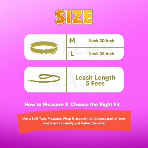Image of Adil's Biothane Waterproof Dog Collar, Dog Leash & Collar Leash Combo | Heavy Duty TPU Coated Webbing | Adjustable Quick Release Buckle | Odour Resistant (Lemon White, L-22, Collar & Leash Combo)