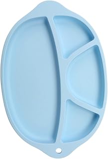 Pratos Infantis Pratos De Bebê De Silicone Pratos De Bebê Divididos Prato De Mesa De Bebê Prato De Uma Peça De Silicone Prato De Jantar Placa De Bebê Bebê Pratos Bonitos Azuis