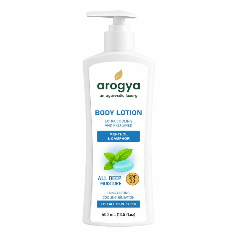 Arogya Menthol & Camphor Body Lotion | Natural Actives | Extra Cooling & Perfumed | Long Lasting | Cooling Sensation | Deep Moisture With SPF 20 Suitable For All Skin Type in 400ML Pack of 1-image-25