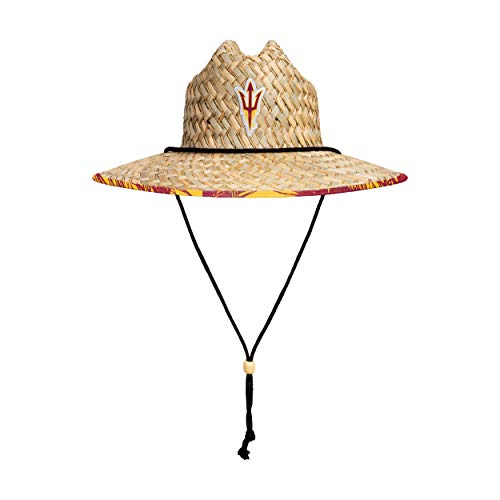 Image of FOCO Men's NCAA College Team Logo Floral Straw Sun Hat