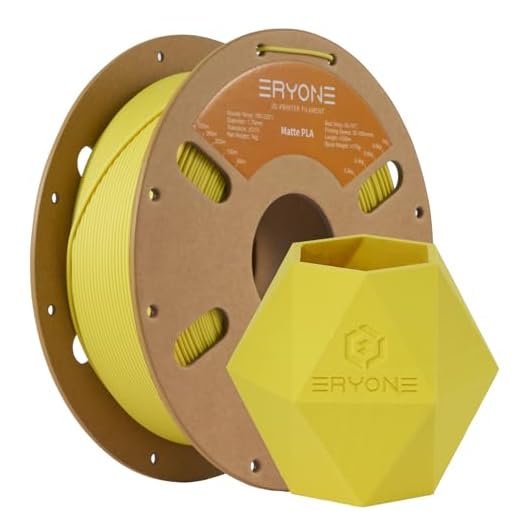 ERYONE Matte PLA Filament for 3D Printer, Filament 1.75mm +/- 0.03mm, 1kg (2.2LBS)/Spool, Yellow