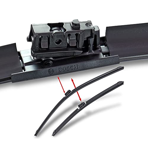 Image of BOSCH 3397014204 AeroTwin Wiper Blade Combo Pack - Set of 2 (24 inch & 19 inch) | Driver and Passenger Side Original Equipment Replacement Blades