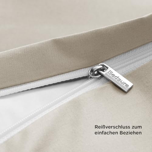 BEDSURE Bettwäsche 135x200 4teilig Mikrofaser - Natur, 80x80 Kissen – Ansicht 6