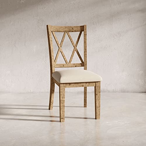 Jofran Telluride Seven Piece Rustic Distressed Pine 127\" Extendable Dining Set, Gold