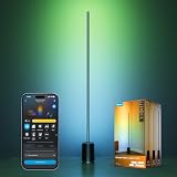 Govee Lampadaire 3 Lite RGBICWW, 1400lm Lampadaire sur Pied Salon de 152cm, Lampe LED sur Pied avec Synchronisation Musicale, 105+ Scènes et 12 Modes Musicaux, Compatible avec Alexa et Matter, Noir