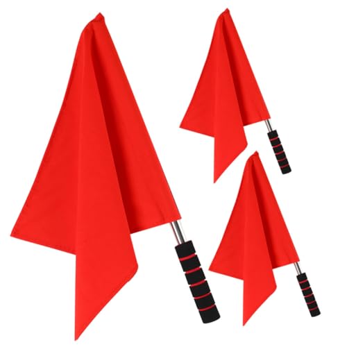 NAMOARLY Sturdy Handle Signal Flags 3pcs for Referees Sports Racing Conducting Flags Set
