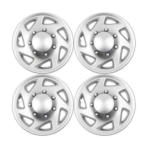 Dasbecan Hubcaps Compatible with Ford E150 E250 E350 Econoline Van 1998-2023 16 inch 8 lugs Wheel Cover Replaces# F8UZ-1130-AA F7UZ-1130-AA F8UA-1130-AA F7UA-1130-AA