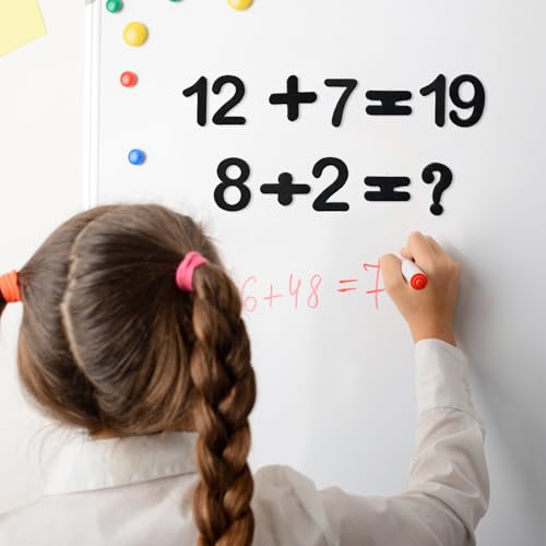 79 Pieces of Black Magnetic Letters, Magnet Toys, Number Magnets, Alphabet Refrigerator Magnets, Soft Foam Magnetic Letters Black ABC Educational Toy Set for Learning Spelling